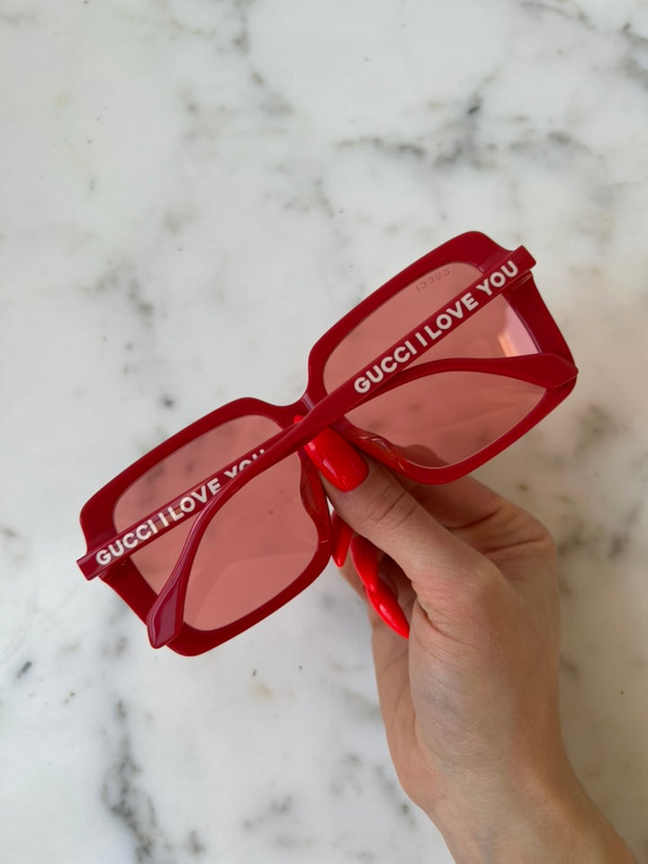 Gucci GG0567SAN Red Square Sunglasses