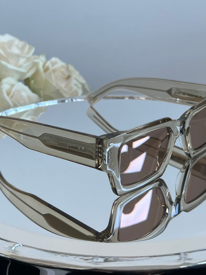 Saint Laurent SL572 Sunglasses in Beige Mirror