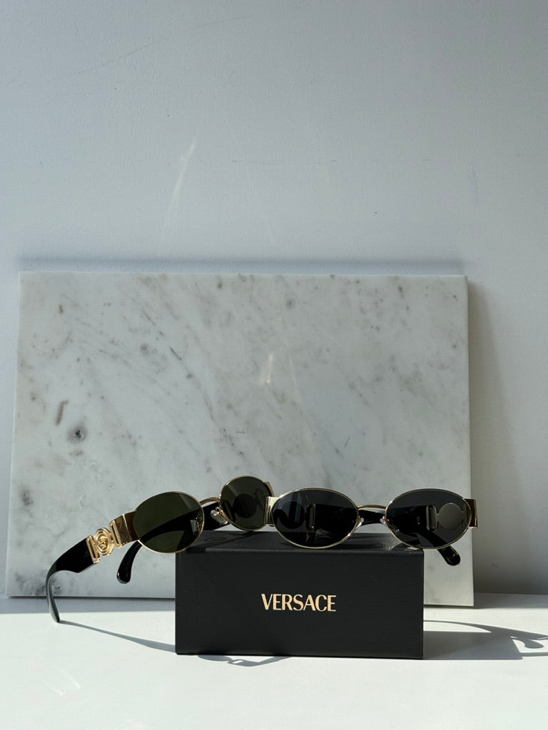 Versace VE2299 Oval Medusa Sunglasses in Gold Grey