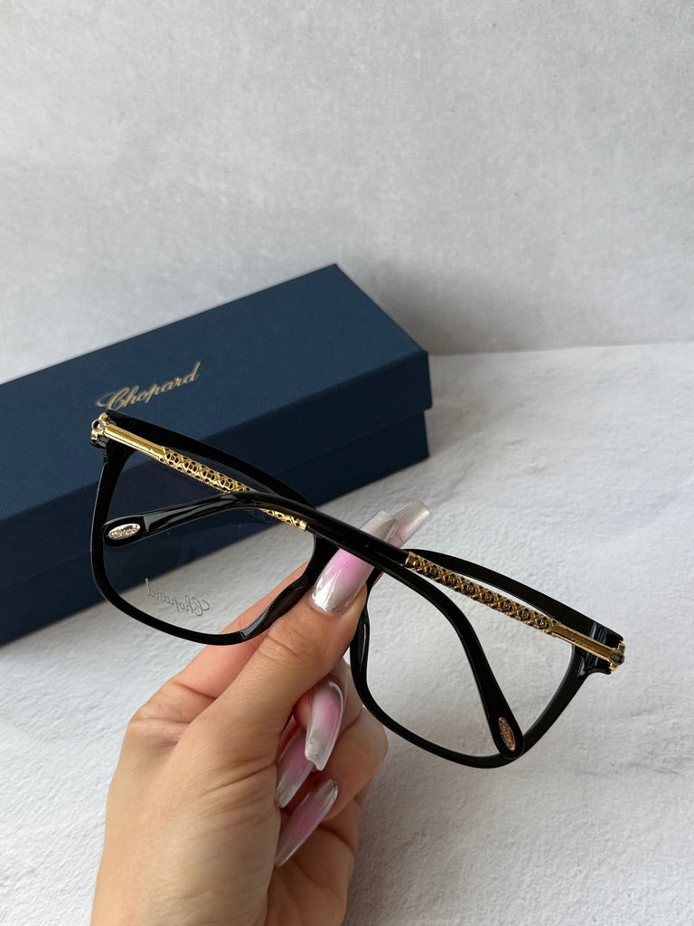 Chopard VCH333W Black Square Eyeglasses Frames