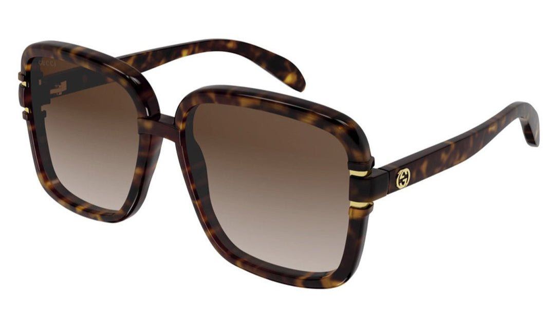 Gucci GG1066S Square Sunglasses in Havana Brown