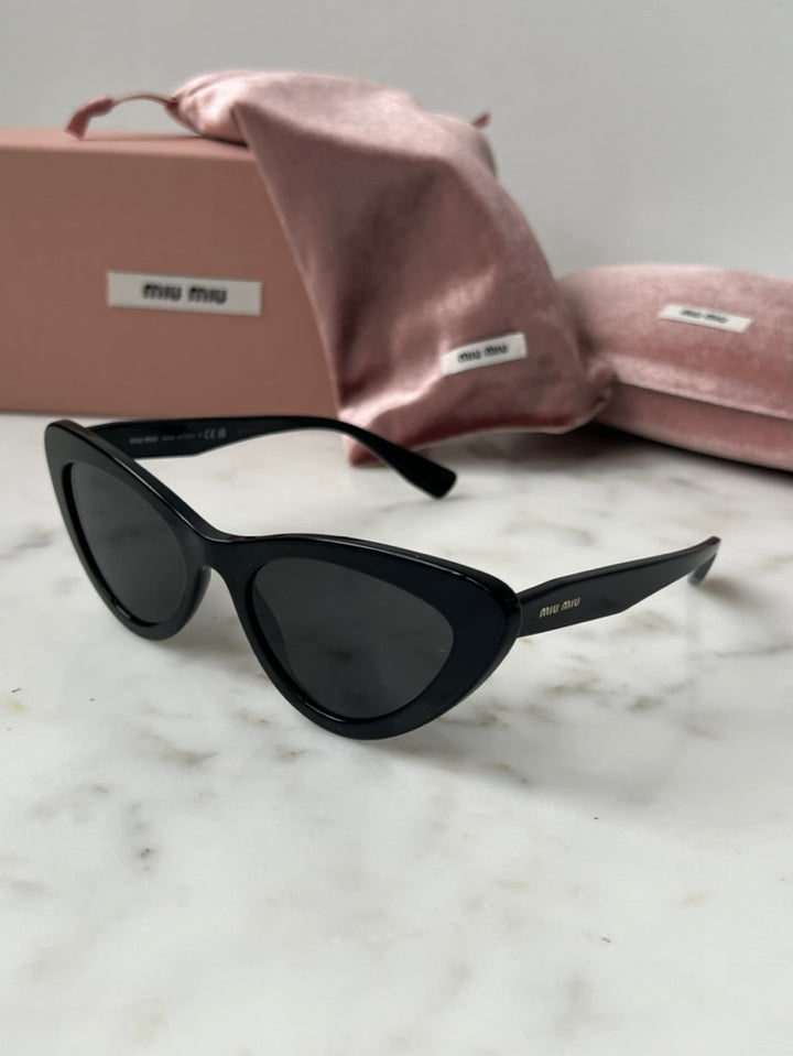 Miu Miu MU01VS Black Cat Eye Sunglasses