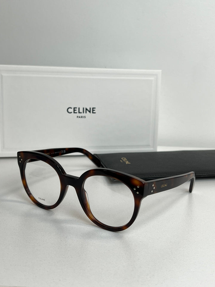 Celine CL50003I Monturas de anteojos tipo ojo de gato gruesas en negro