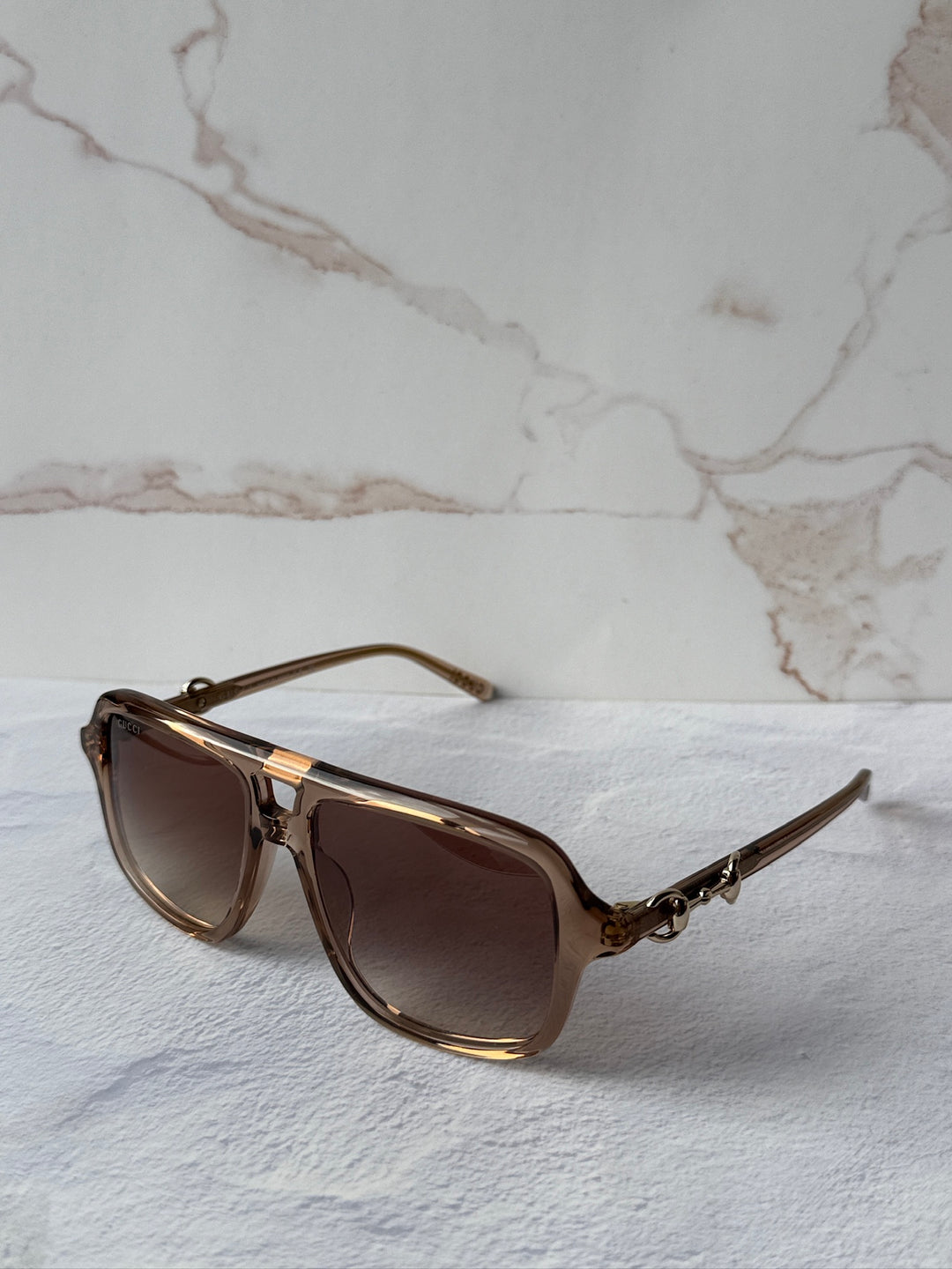 Gucci GG2052S Brown Horsebit Aviator Sunglasses