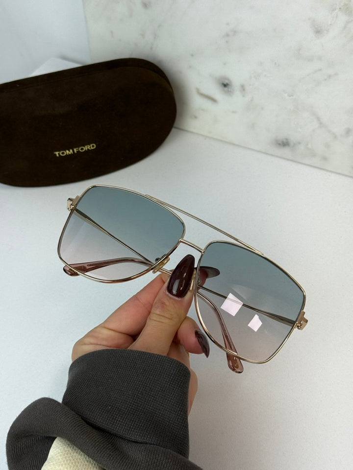 Tom Ford Reggie FT0838 Aviator Sunglasses in Blue Lens