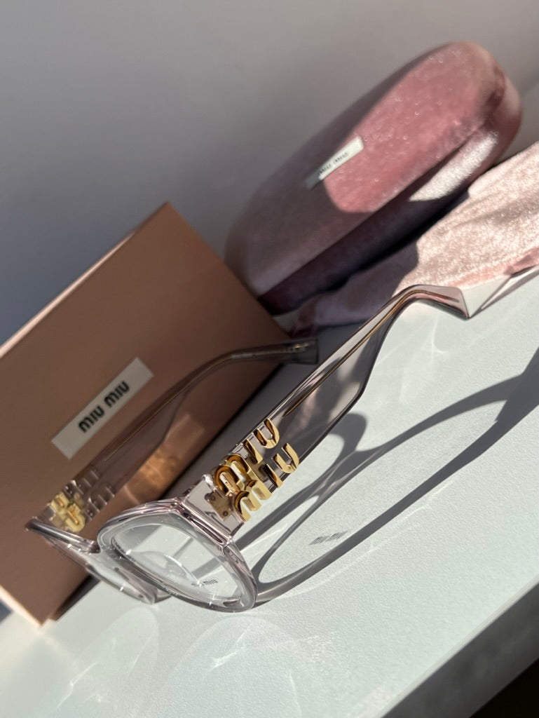 Miu Miu MU01VV Transparent Mauve Cat Eye Frames