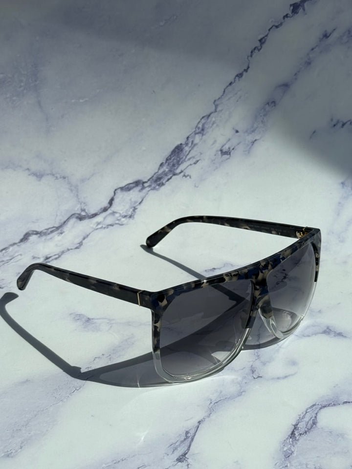 Loewe LW40001F Filipa Oversized Mask Sunglasses in Blue Havana