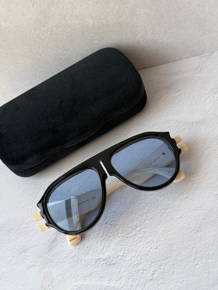 Gucci GG0665S Black Aviator Sunglasses