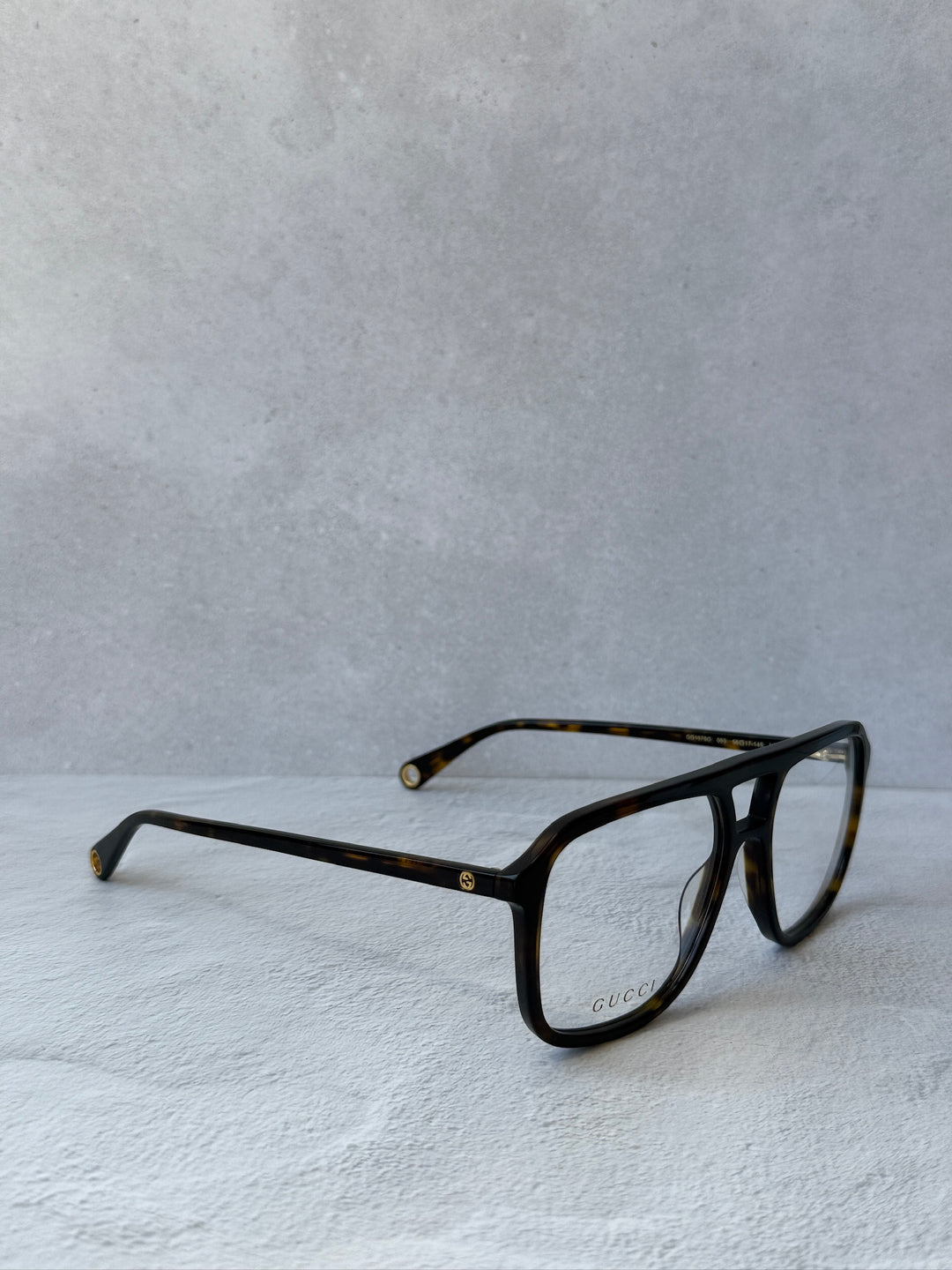 Gucci GG1078O Brown Havana Pilot Frames
