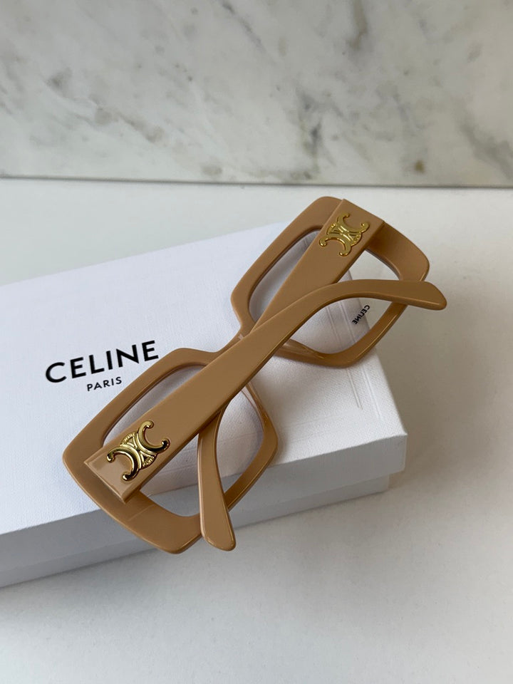Celine CL50121I Triomphe Eyeglasses Frames in Beige