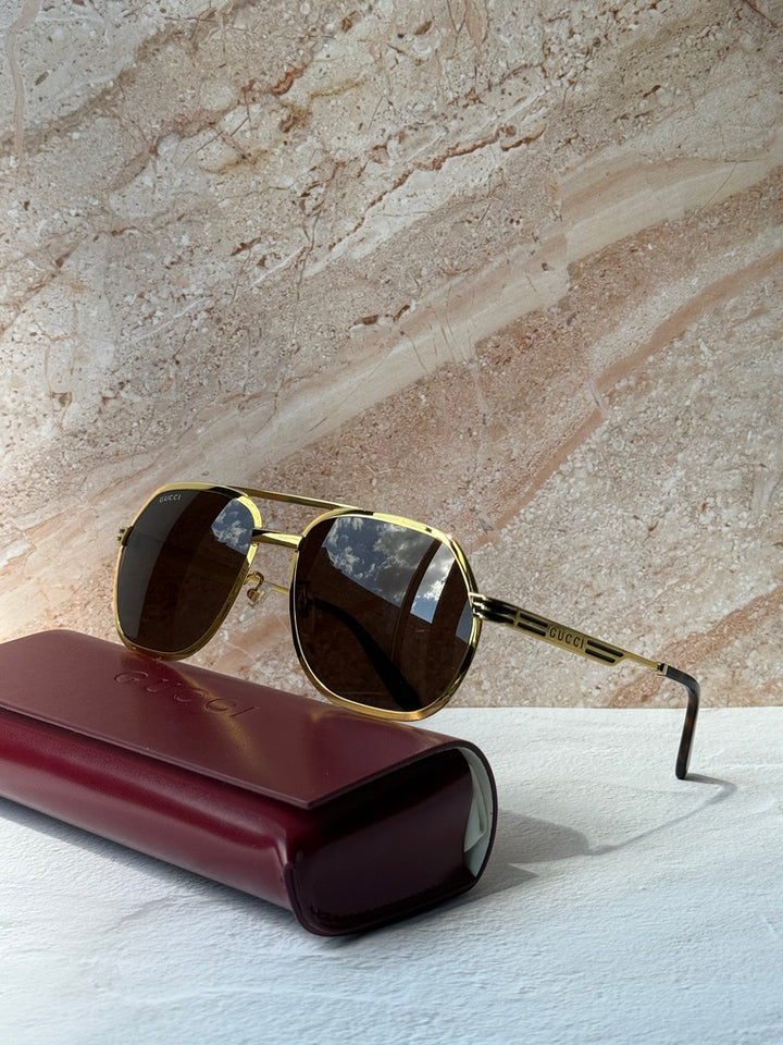 Gucci GG0981S Aviator Sunglasses in Gold