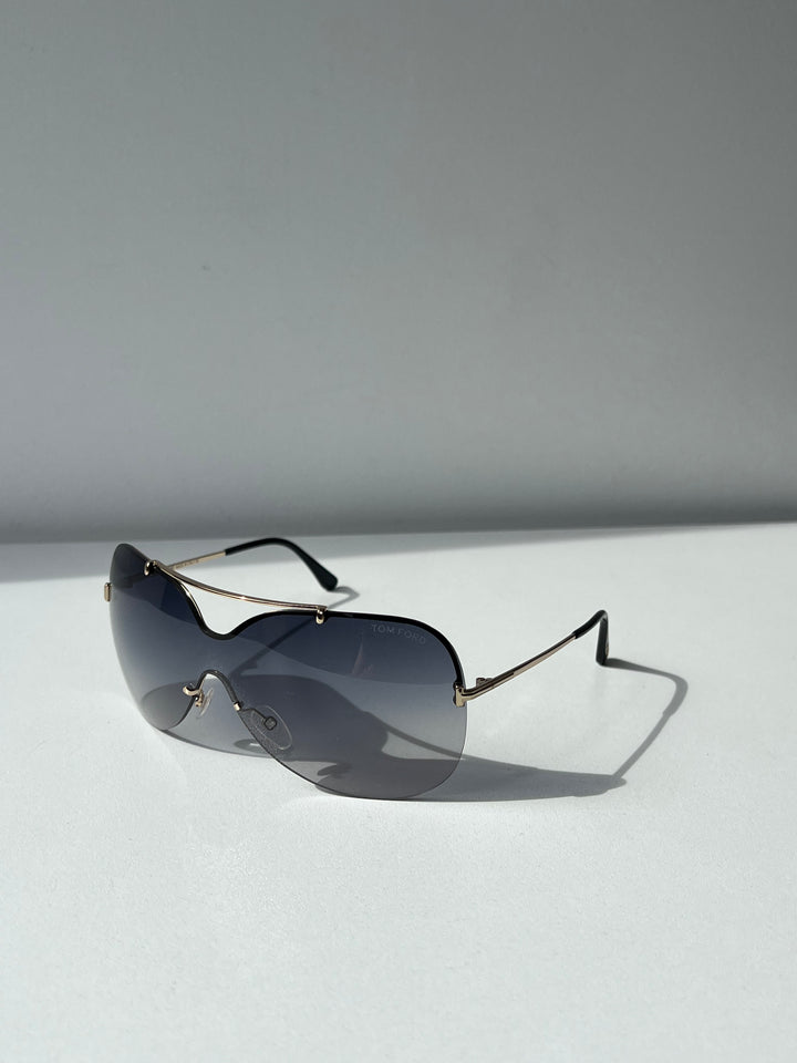 Tom Ford Ondria FT0519 Wrap Sunglasses in Smoke