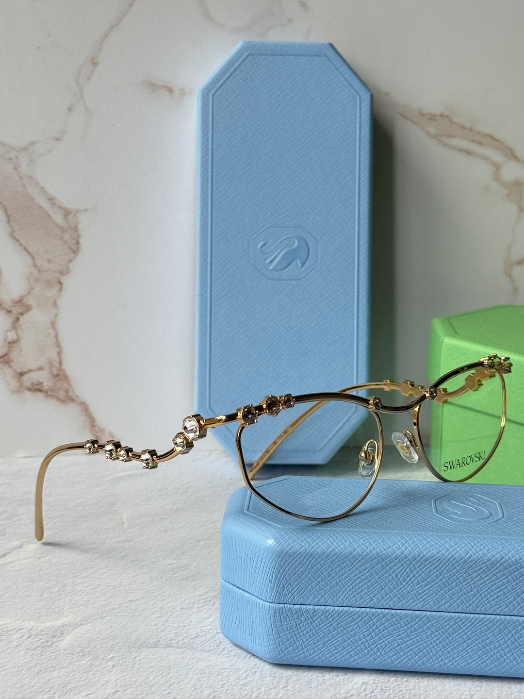Swarovski SK1015 Gold Crystal Eyeglasses Frames
