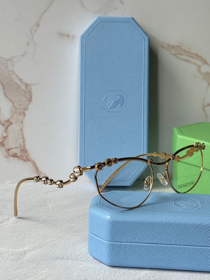 Swarovski SK1015 Gold Crystal Eyeglasses Frames