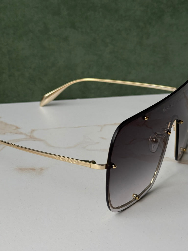 Alexander McQueen AM0362S Oversized Studded Mask Sunglasses
