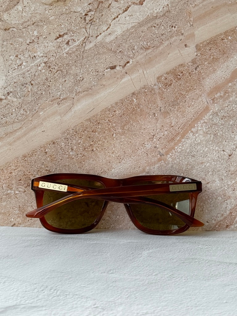 Gafas de sol con montura gruesa en marrón Gucci GG1338SK