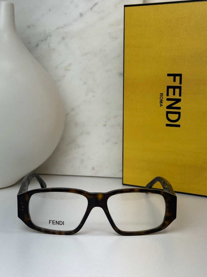 Fendi FE50115I Squared Unisex Brown Frames