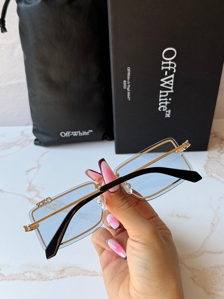 Off White Tampa Square Rimless Sunglasses in Light Blue