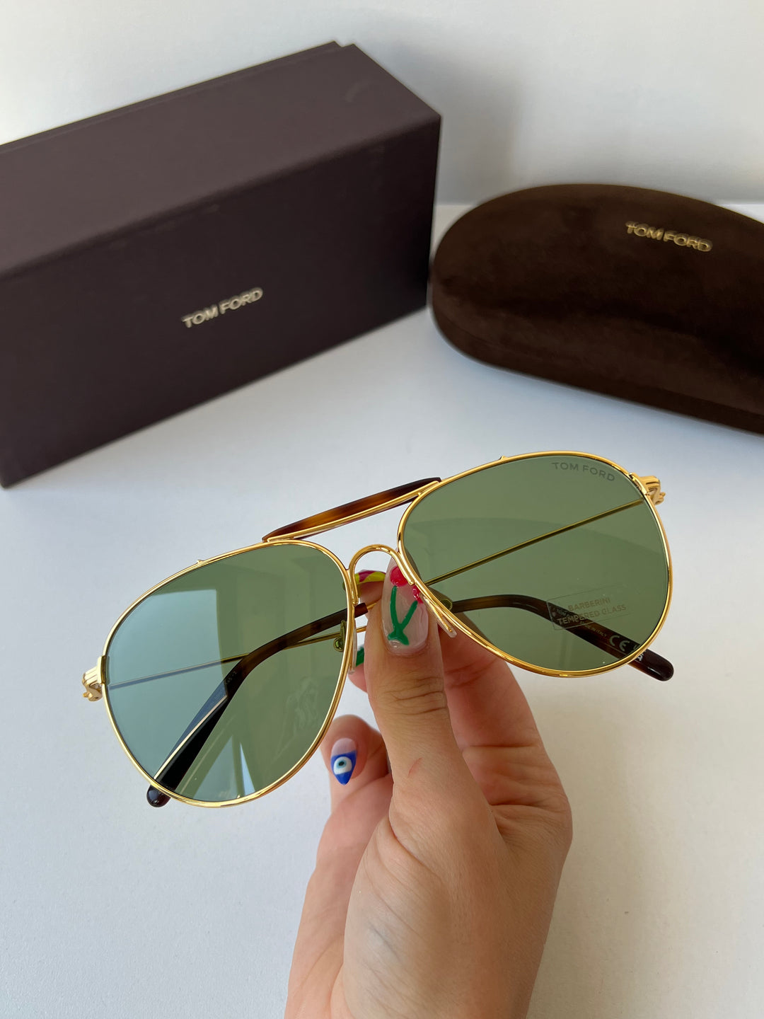 Tom Ford Raphael TF995 Aviator Sunglasses in Gold Green