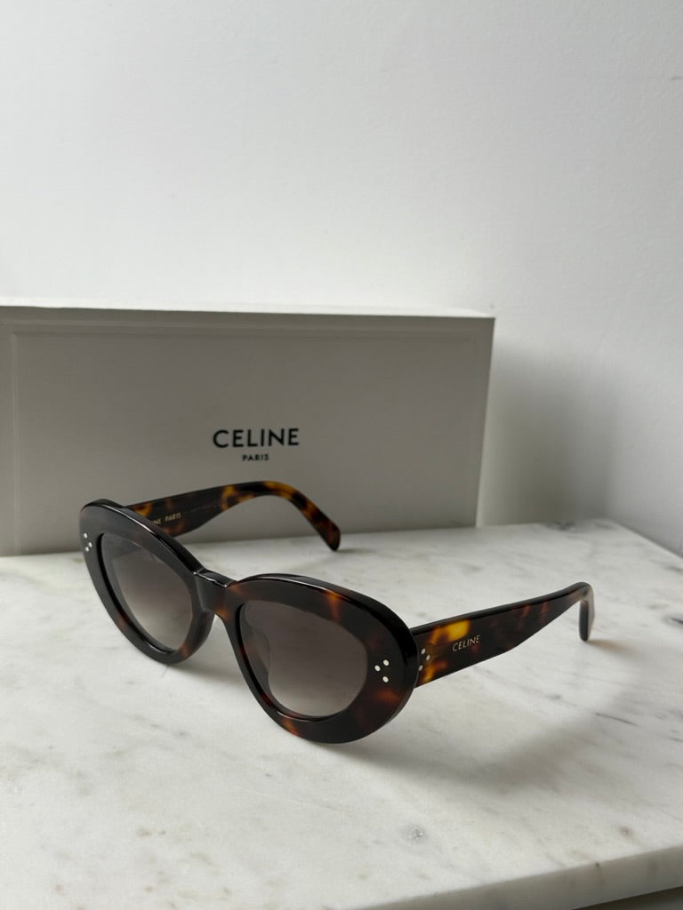 Celine CL40320U 3 Dots Cat Eye Havana Brown Sunglasses