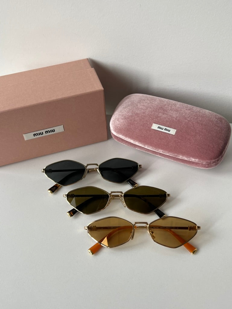 Miu Miu MU56ZS Sunglasses in Gold Brown