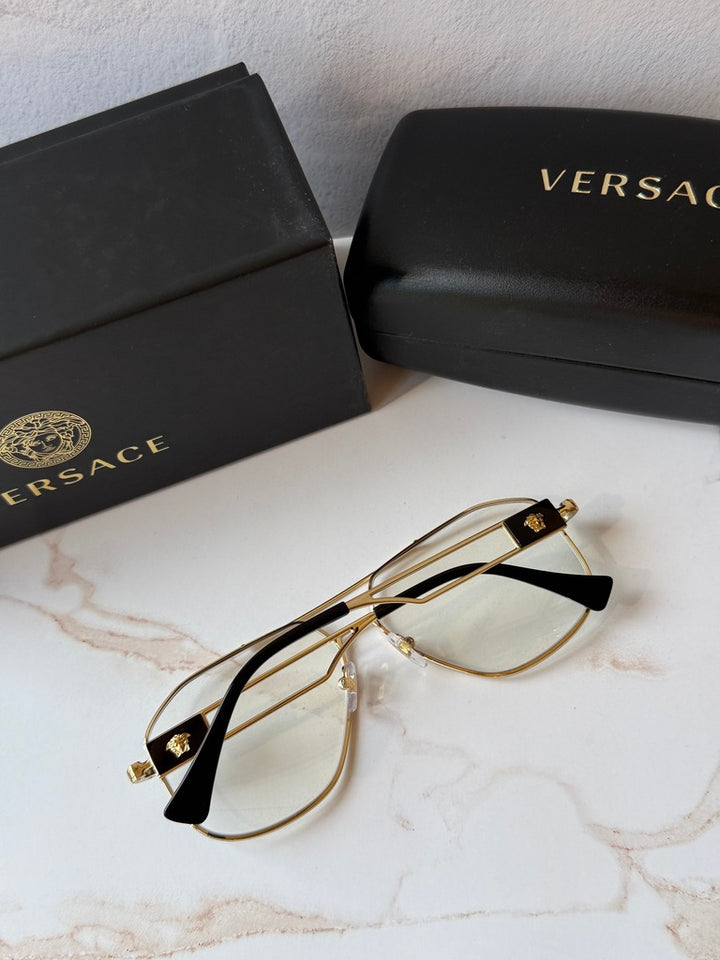 Versace VE1287 Gold Metal Pilot Unisex Frames