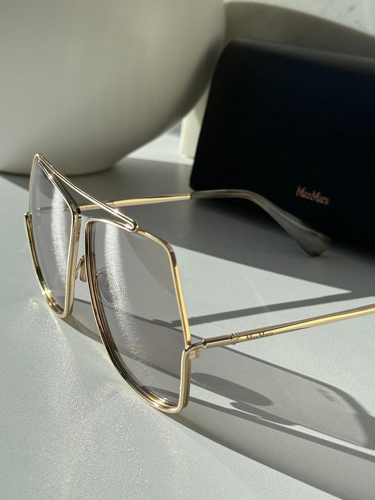 Max Mara MM0006/S Elsa Oversized Sunglasses in Gold Smoke
