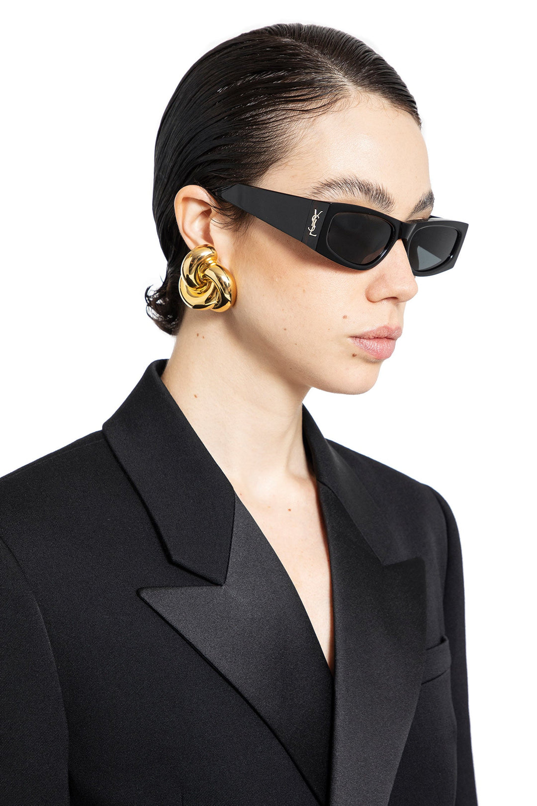 Saint Laurent SLM140/F Sunglasses in Black Gold