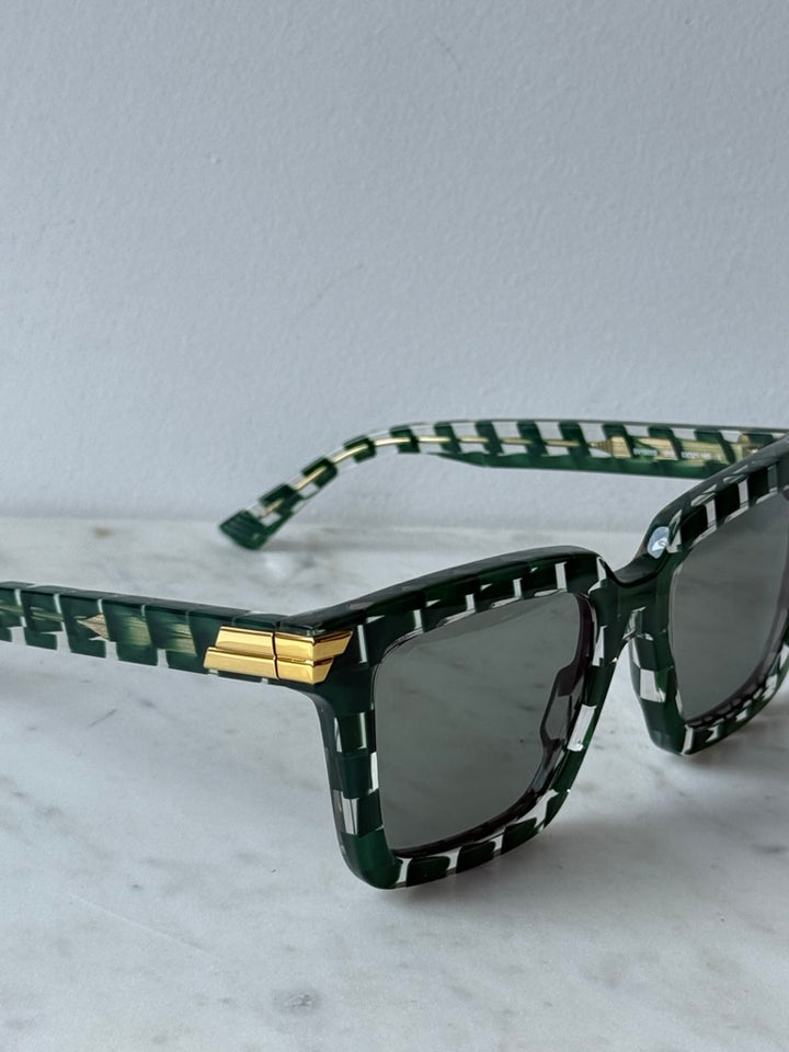 Bottega Veneta BV1005S Green Square Sunglasses