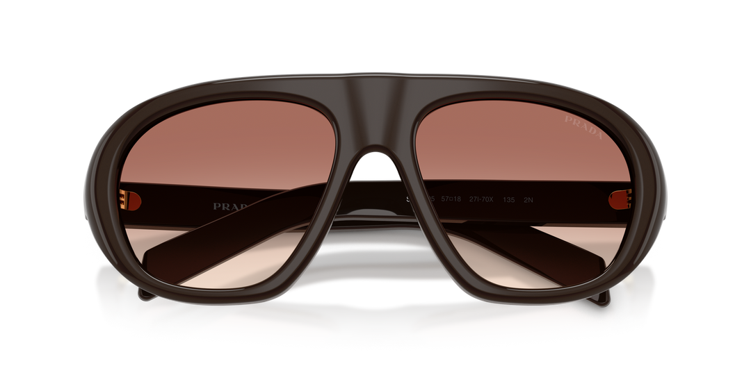 Prada PR C05S Aviator Sunglasses in Brown Red