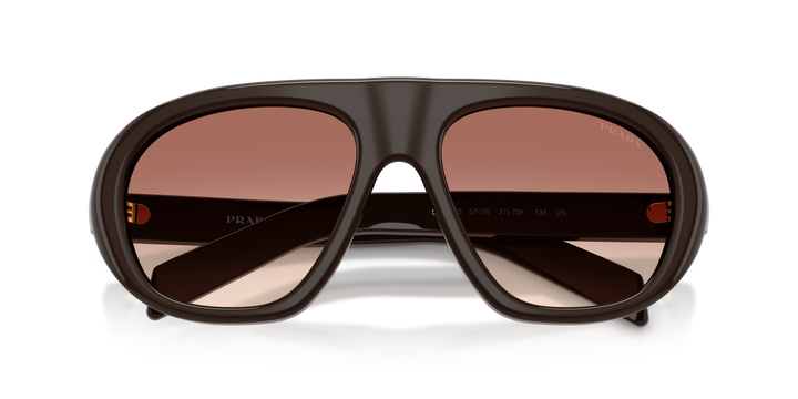 Prada PR C05S Aviator Sunglasses in Brown Red