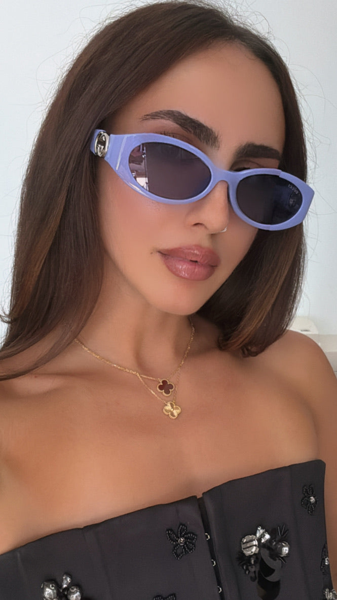 Gucci GG1662SA Oval Sunglasses in Lilac Purple