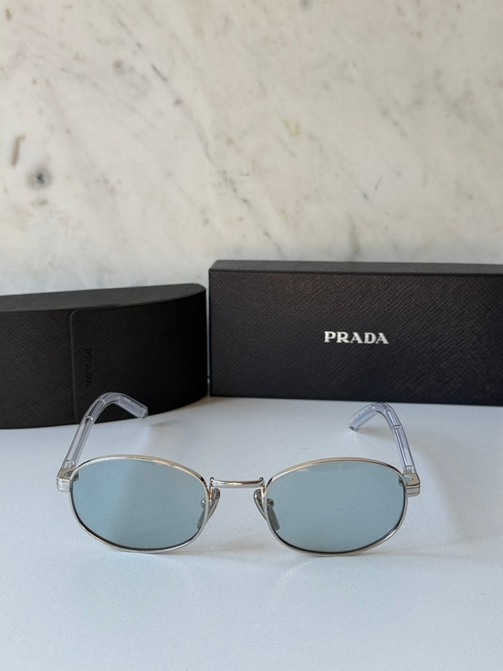 Prada PR B53S Sunglasses in Silver Azure