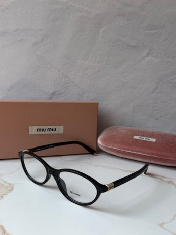 Miu Miu MU09XV Black Gold Cat Eye Frames