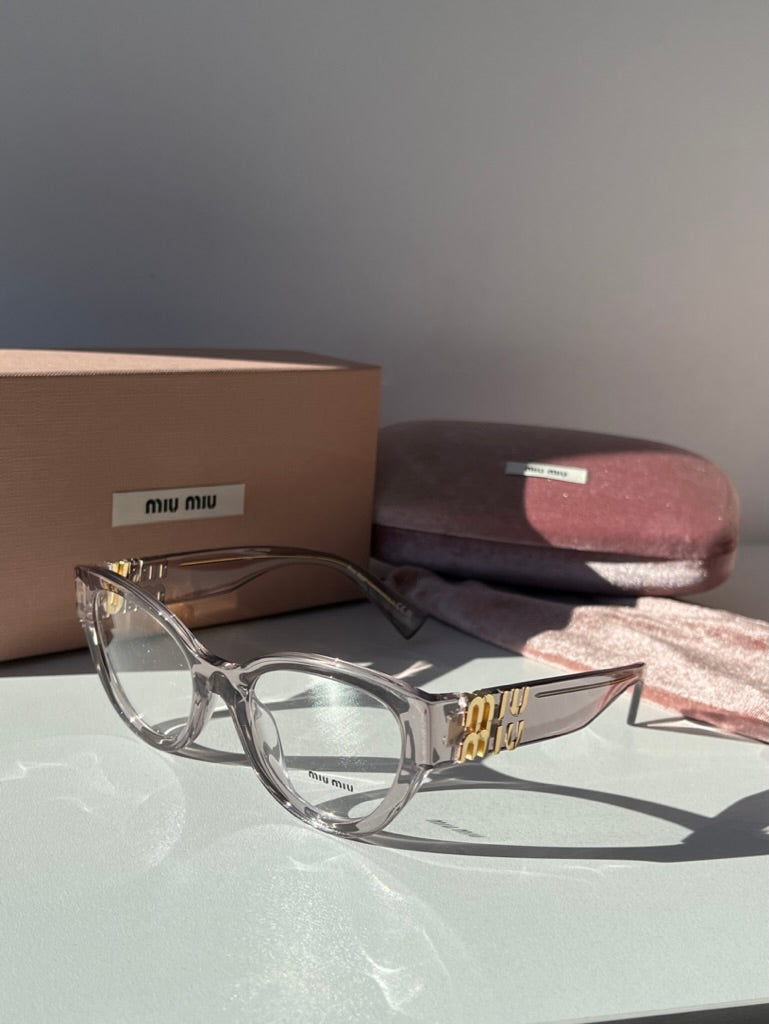 Miu Miu MU01VV Transparent Mauve Cat Eye Frames