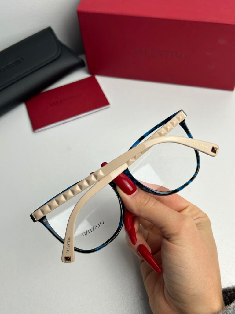 Valentino VA3075-5034 Eyeglass Frames - Blue W/Demo Lenses (53mm)