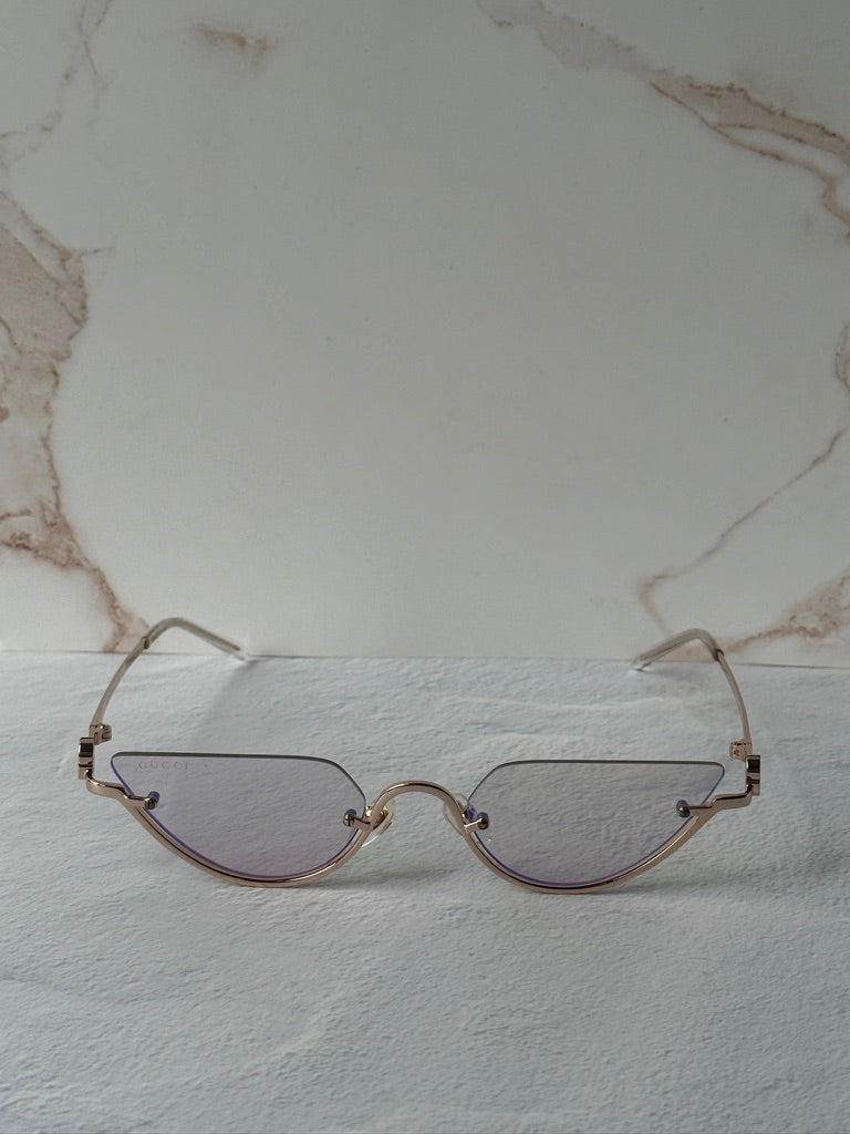 GG1603S Half Rim Sunglasses in Gold Pink Mirror