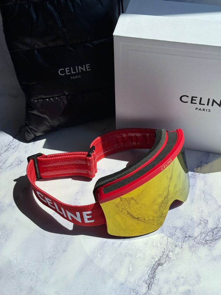 Celine CL40302U Gold Red Mirror Ski Mask