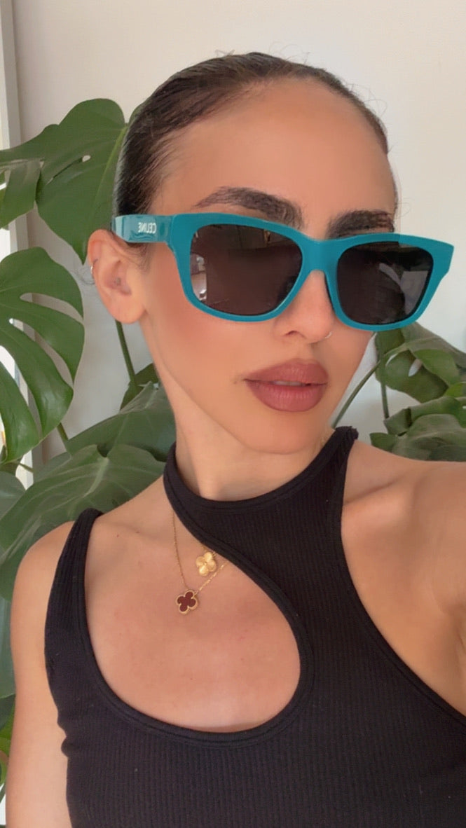 Celine CL40249U Green Logo Sunglasses