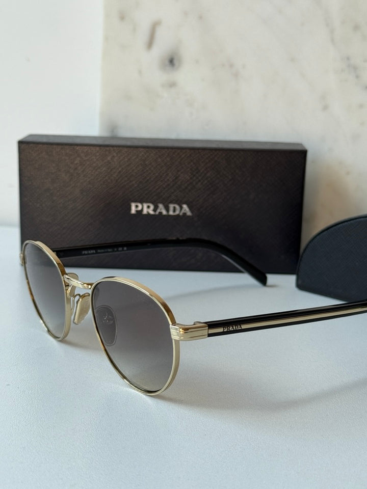 Prada PR B52S Sunglasses in Gold Grey
