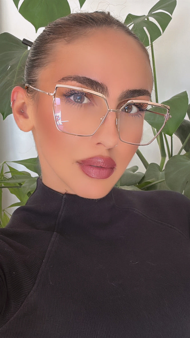 Tom Ford FT5946-B Gold Cat Eye Bluelight Frames