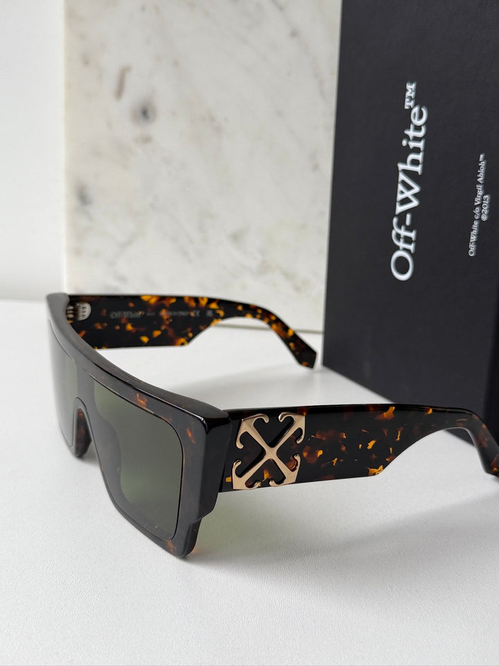 Off White Marion Sunglasses in Havana Brown