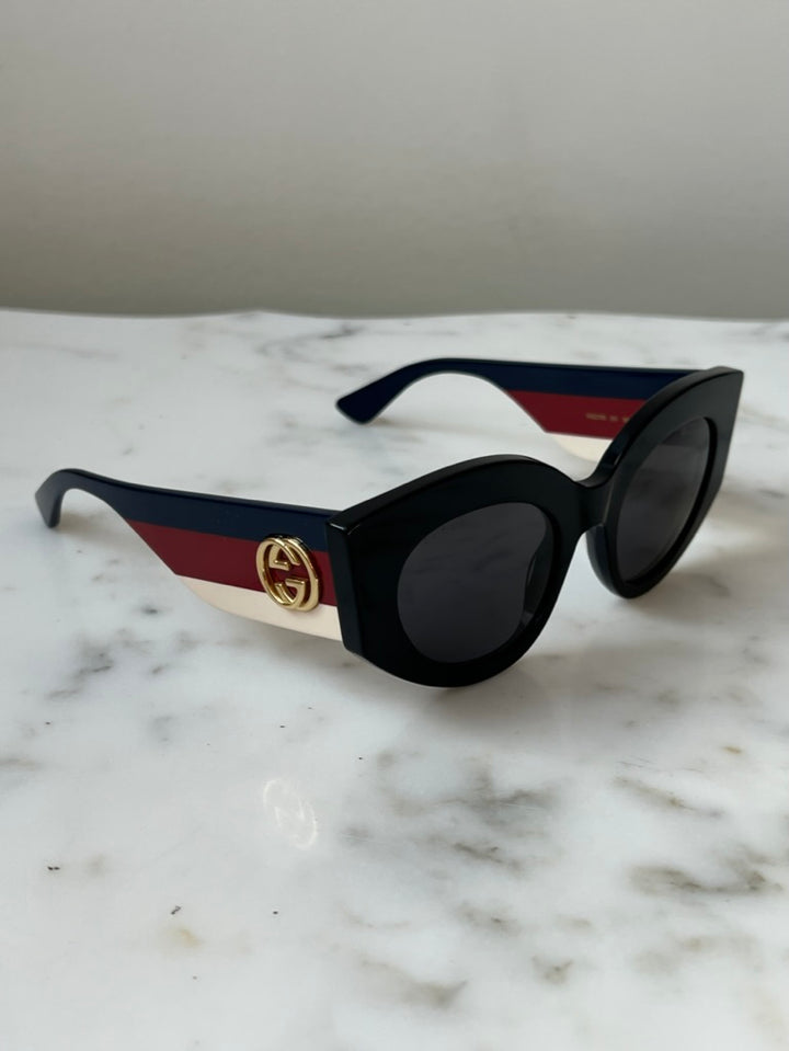 Gucci GG0275S Cat Eye Thick Leg Black Sunglasses