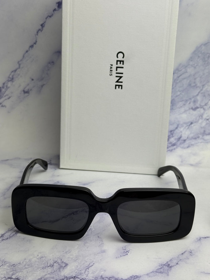 Celine CL40313U Black Rectangular Triomphe Sunglasses