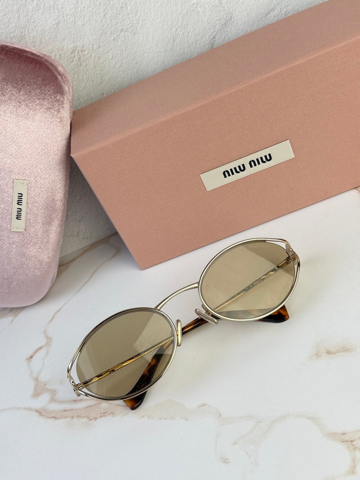 Miu Miu MU52YS Gafas de sol de metal dorado