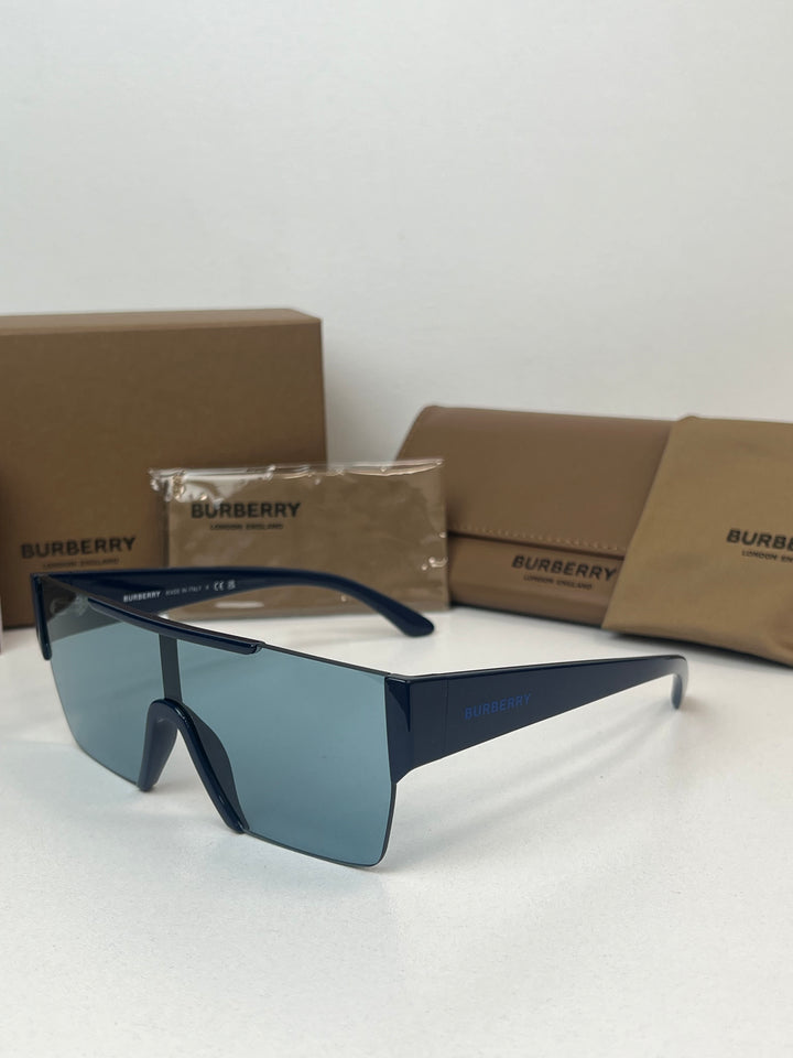 Burberry BE4291 Mirrored Shield Sunglasses in Blue