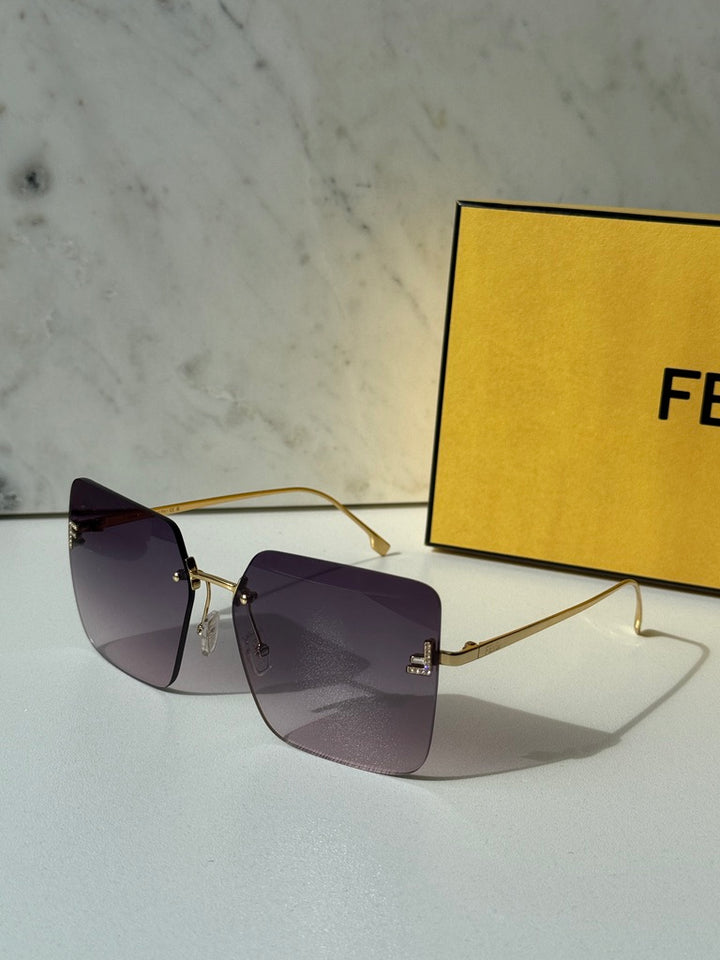 Fendi FE4082US First Rimless Gradient Violet Sunglasses