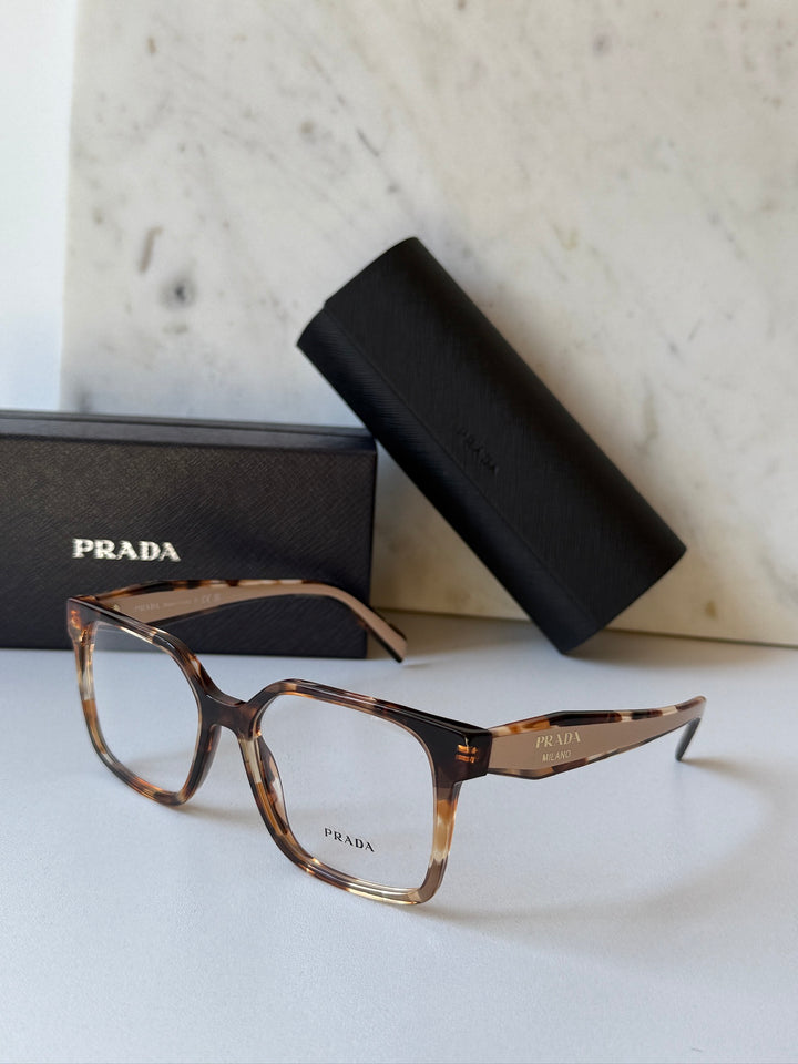 Prada PR B03V Eyeglasses Frames in Havana Caramel