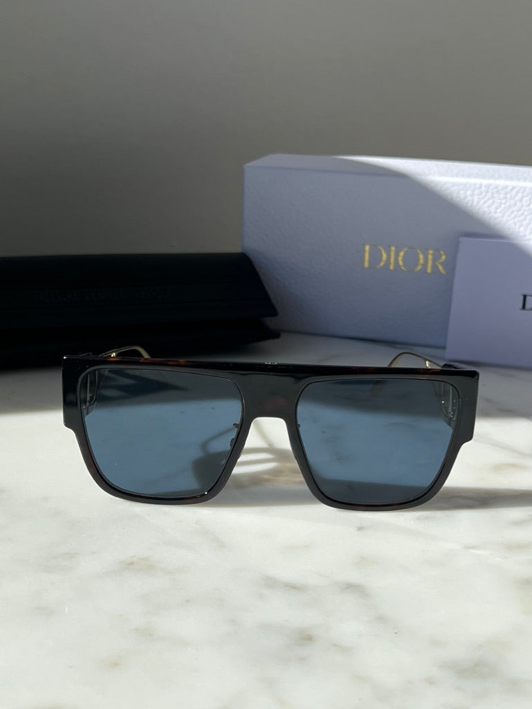 Dior 30Montaigne S3U Flat Top Sunglasses in Havana Brown
