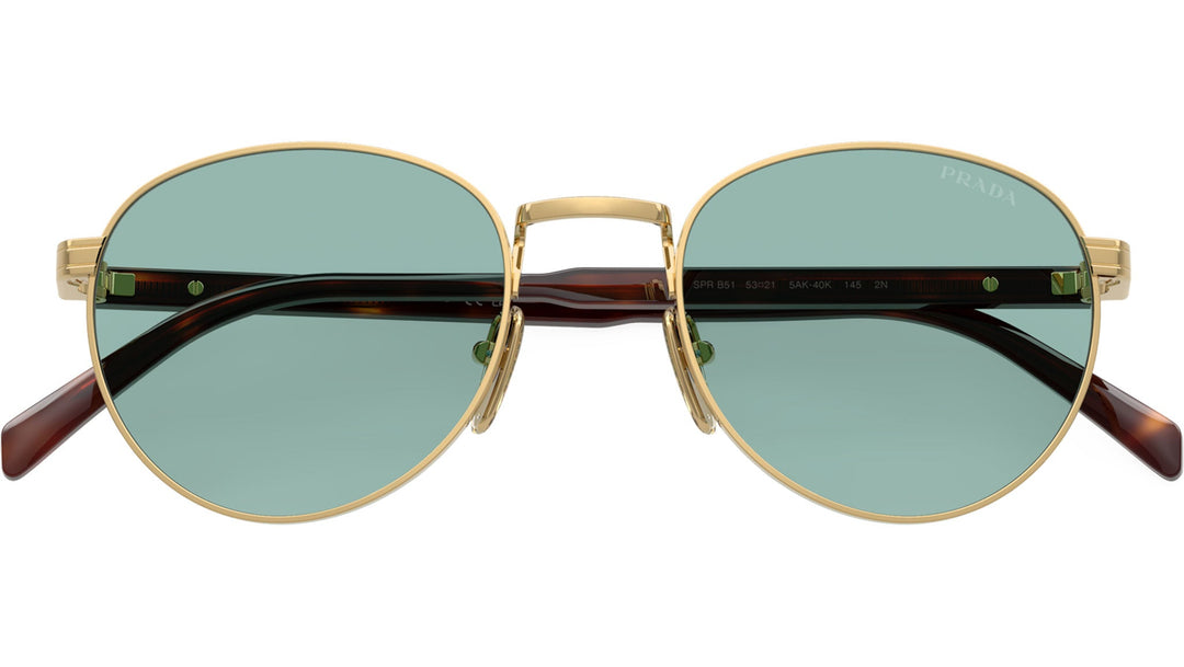 Prada PR B51S Sunglasses in Gold Tinted Blue